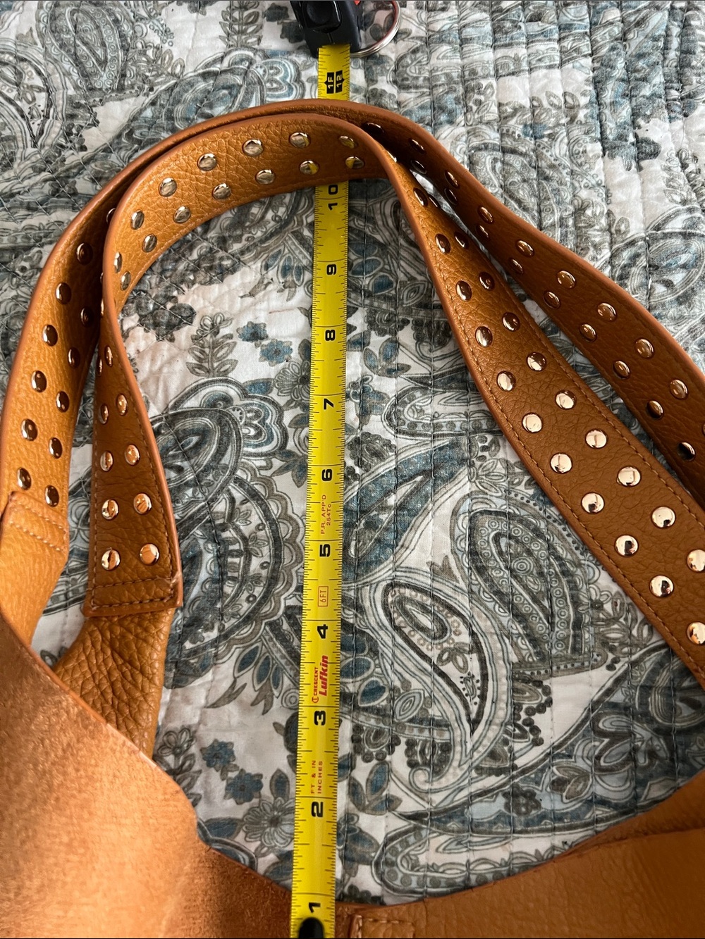 Shiraleah Cognac Brown Studded Strap Hobo Bag - Picture 7 of 7